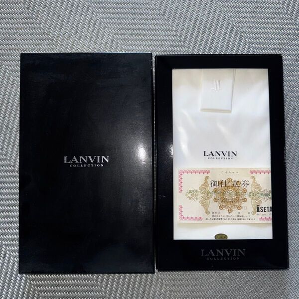 LANVAN ランバン オーダーワイシャツ生地 仕立券付 白無地 伊勢丹