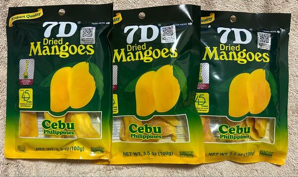 ドライマンゴー100g×3 300g 7D cebu7D Dried Mangoes フィリピン 東南アジア ビタミン 食物繊維