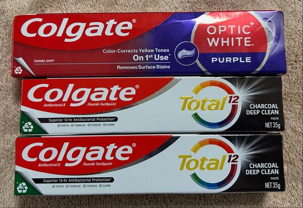 Colgate歯磨き粉 Optic White チャコール 炭効果 除菌 美白 ホワイトニング 3本 コルゲート