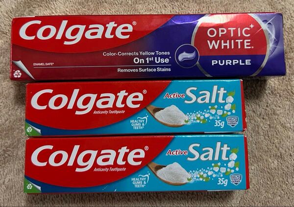 Colgate 歯磨き粉 Optic White 塩 SALT ソルト 3本 美白 ホワイトニング 引き締め スッキリ