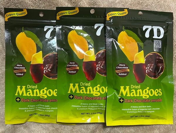 ドライマンゴーチョコ80g×3 240g 7D Dried Mangoes Dark Chocolate フィリピン セブ 果物