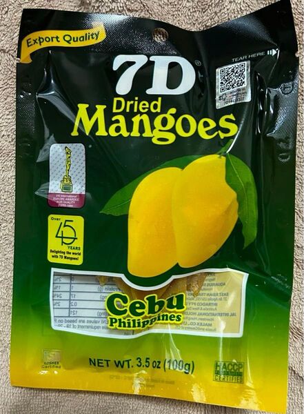 ドライフルーツ マンゴー100g 7D cebu フィリピン 食物繊維 東南アジア エイジング ビタミン カルシウム 健康 朝食