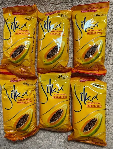 Silka パパイヤ 石鹸 ホワイトニングハーバル 45g 6個 東南アジア フィリピン フルーツ 果実 果物 トロピカル