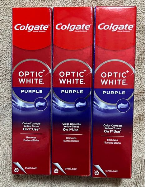 Colgate Optic White Purple 歯磨き粉 37g×3本セット コルゲート 美白 ホワイトニング 海外