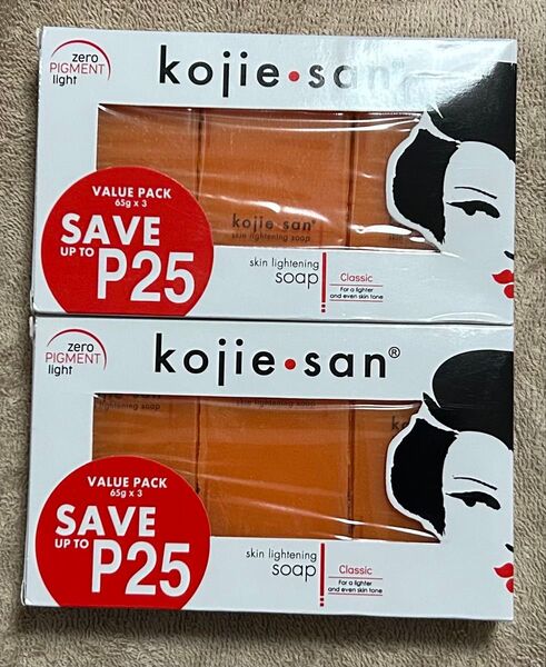 kojie.san スキンライトニングソープ クラシック 65g×3個入×2箱 フィリピン 東南アジア パパイヤ ココナッツオイル