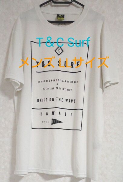 t&c タウン&カントリー LLサイズ メンズ ホワイト メッシュ半袖Tシャツ ポリエステル