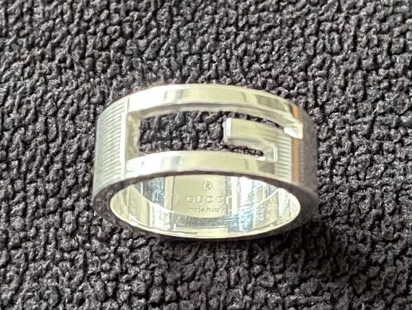 GUCCI グッチ ブランデッド Gリング オープンGリング Gロゴリング 指輪 15号 925 シルバー