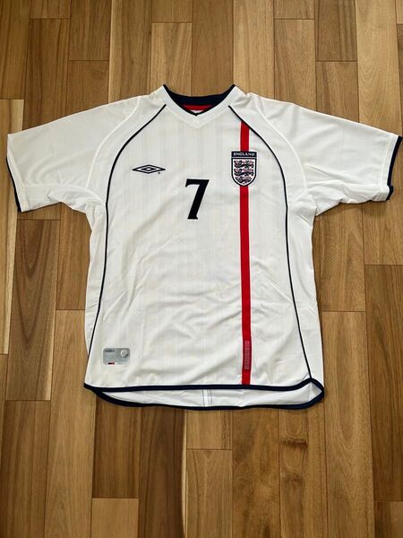 2002年日韓W杯 イングランド代表 デビッド・ベッカム選手モデル ユニフォーム 正規品 当時物 ベッカム 7番 半袖