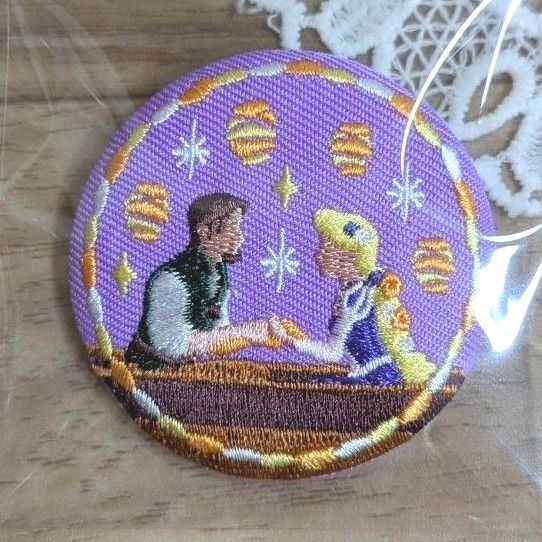 ディズニー 刺繍缶バッジ ラプンツェル