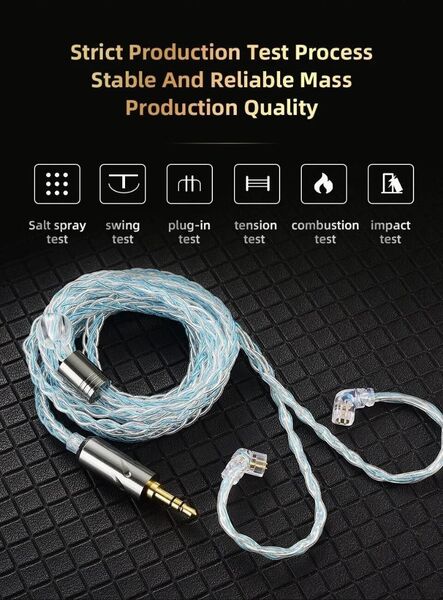 【新品未開封】QKZ T1 8芯 銅銀メッキ QDC 3.5mm Blue