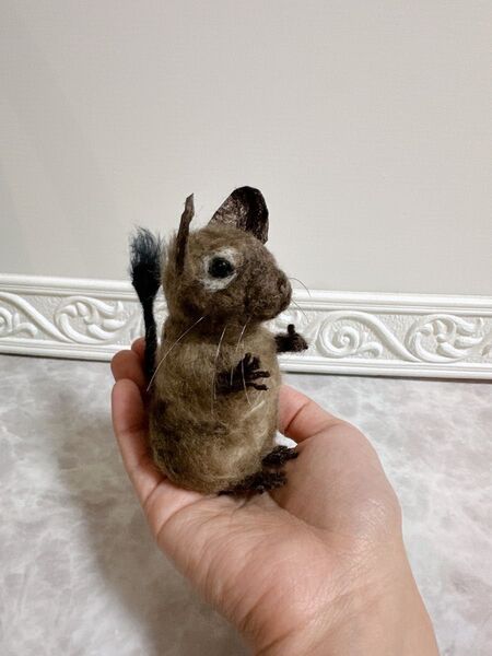 ☆手乗りデグーぬいぐるみ☆ 羊毛フェルト 作家一点物 置物 ハンドメイド