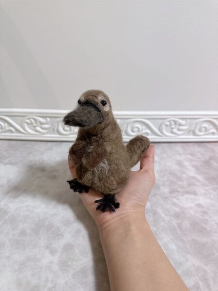 ☆てのりカモノハシぬいぐるみ☆ 羊毛フェルト 作家一点物 アートドール 置物