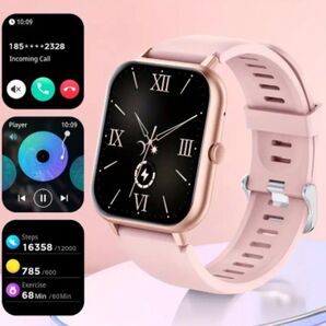 スマートウォッチ 1.83インチ 通話機能付き 多機能 レディース ピンク