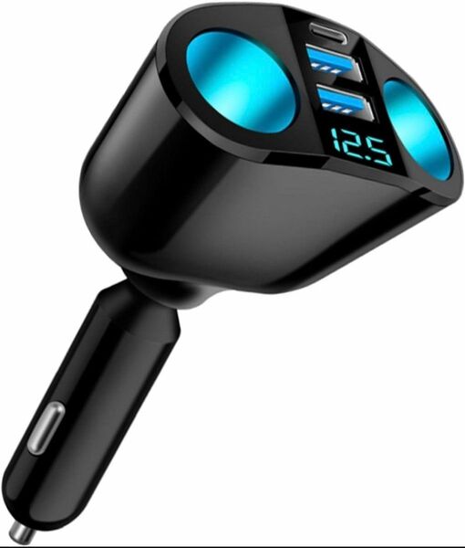 シガーソケット 2連 & USB 2ポート QC3.0+2.4A デュアル 充電器 車載