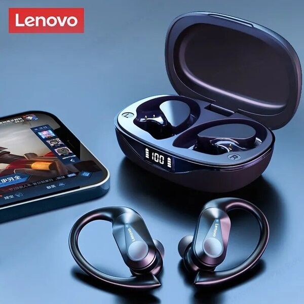 【箱なし】 Lenovo Bluetooth5.3 ワイヤレスイヤホン 左右分離 耳掛け HiFi ヘッドセット 高音質