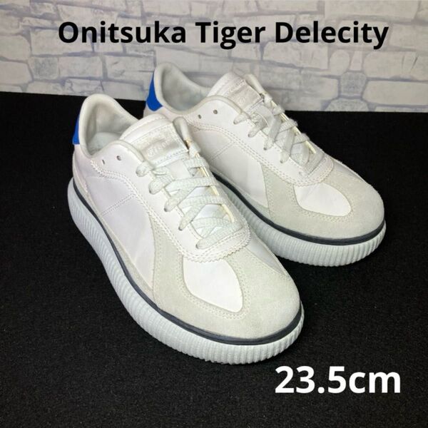 【美美美】Onitsuka Tiger Delecity デレシティWhite/Electric blue 23.5cm