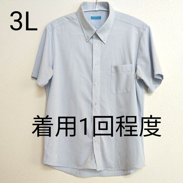 3L 半袖シャツ ボタンダウン ワイシャツ