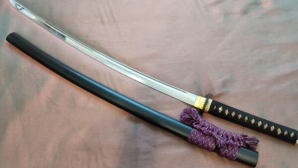 【二尺四寸二分】 居合刀 樋入り 長刀 透かし鍔 模造刀 武具 拵え 日本刀 刀剣 武具