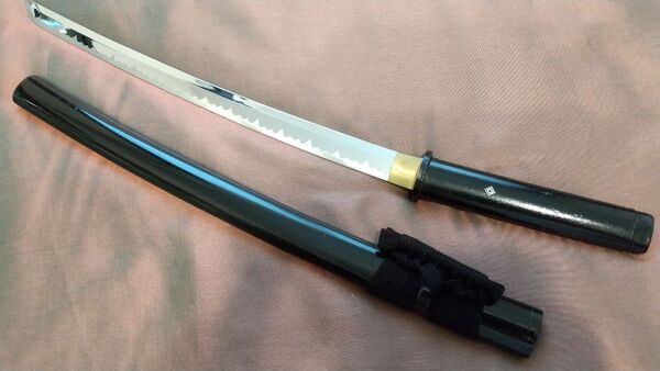 【三本杉刃紋】模造刀 舞踊 脇差 小刀 模擬刀 拵え katana sword 喰出し鍔 日本刀 武具 コスプレ