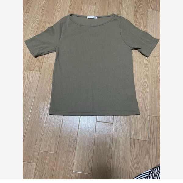 ワッフル半袖Tシャツ Fサイズ カーキ