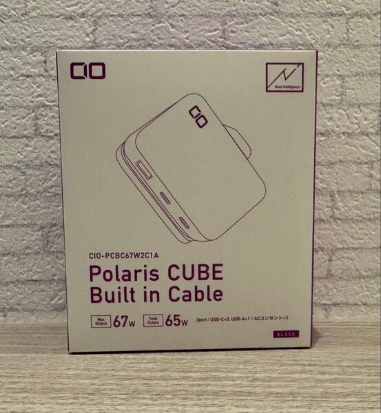 CIO 電源タップ USB付 Polaris CUBE Built in CABLE(ブラック)