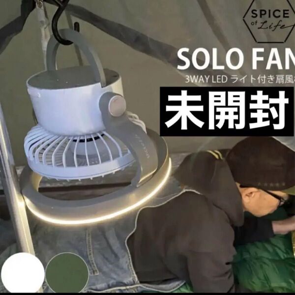 SOLO FUN LEDライト 扇風機 部屋干し 散歩 防災 アウトドア キャンプ 懐中電灯 携帯 USB充電式 ランタン