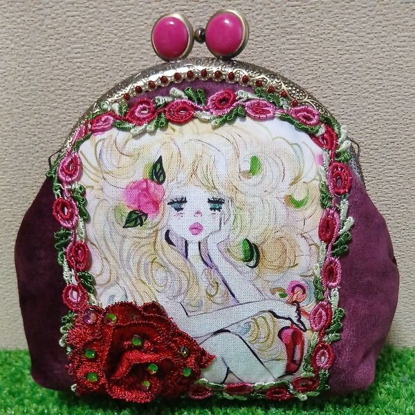 亜土ちゃんハンドメイド がま口 ポーチ ロラライハリス