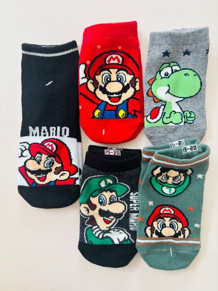 スーパーマリオ ルイージ ヨッシー 靴下 キッズ 5足セット ソックス