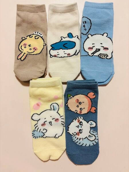 ちいかわ ハチワレ うさぎ モモンガ カニちゃん 靴下 大人用 5足セットソックス