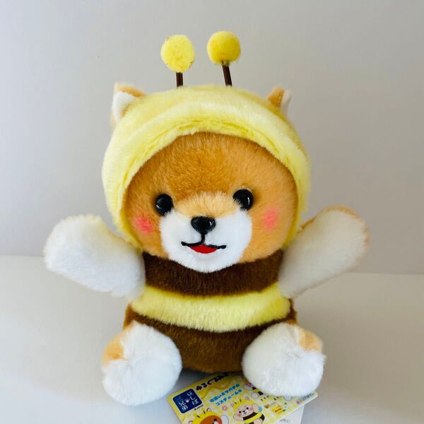 豆しば三兄弟 ゆるミツバチ ぬいぐるみ ハチ 16cm 柴犬 豆太郎
