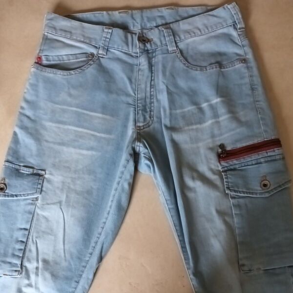 Jawin 56902 ストレッチデニムノータックカーゴパンツ 79cm 作業用ストレッチデニムノータックカーゴパンツ 春夏生地
