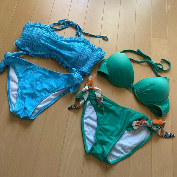 中古 水着 M ビキニ スイムウェア ハウスクリーニング済み ジム 可愛い 2着セット 夏 海 プール セパレート ビキニ