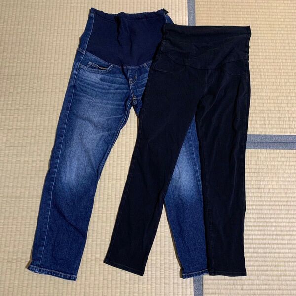 無印良品 マタニティパンツ ストレッチ ボーイフィット セット M デニムパンツ ジーパン ジーンズ