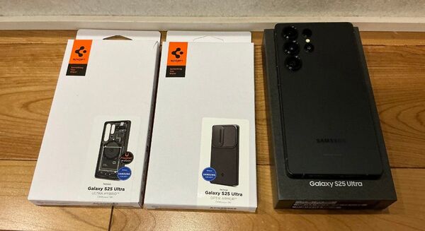 国内版 Galaxy S25 Ultra 256GB チタニウムジェットブラック ケース2ケ フィルム付