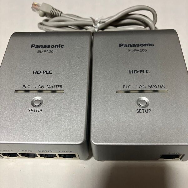 Panasonic PLCアダプター BL-PA204 & BL-PA200 2個セット LANケーブル1、8m 1本