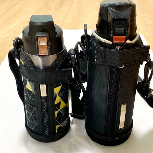 水筒 ステンレス 2本セット 直飲み 保冷 カバー付き ワンタッチ ダイレクトボトル