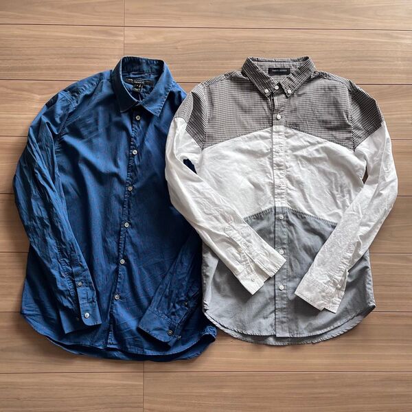 MARC BY MARC JACOBSメンズとドメスティックブランドの長袖シャツ 2枚セット 長袖 コットン 綿ポリ