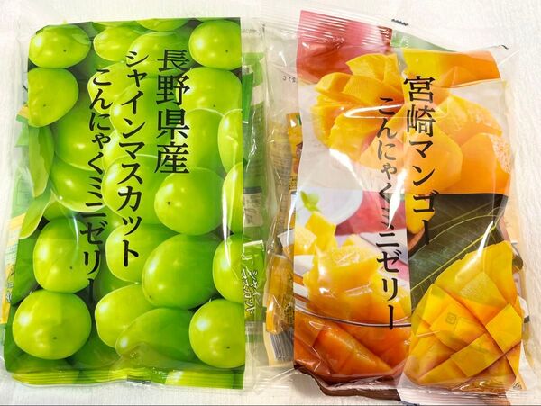 こんにゃくパーク こんにゃくミニゼリー シャインマスカット 宮崎マンゴー 500g×2袋 セット