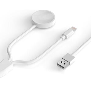 【A1E】2in1 Lightning+AppleWatch充電ケーブル同時充電