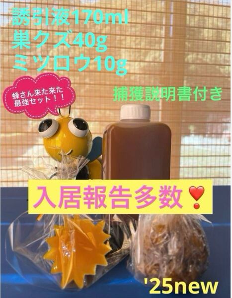 日本蜜蜂を誘引するのに実績のある誘引液のセットです♪ 入居報告多数(写真2〜9)♪♪
