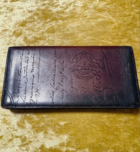 美品 ベルルッティ サンタル カリグラフィ レザー 長財布 二つ折り ウォレット