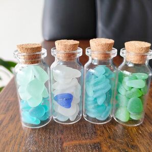 シーグラス小瓶 4個セット No.3