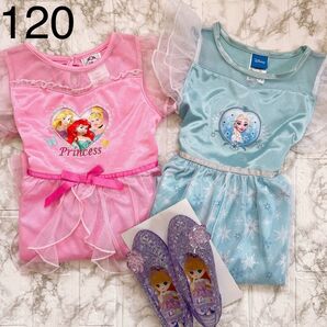 ディズニープリンセス アナ雪 エルサ なりきりドレス キラキラ靴 セット コスプレ 6歳 120