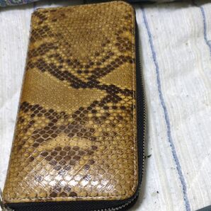 パイソン柄 長財布 イエロー系