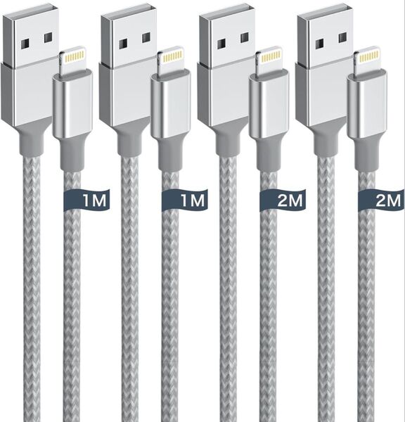 iphone 充電ケーブル【1M/2M 各2本正規MFi認証品】ライトニングケーブル