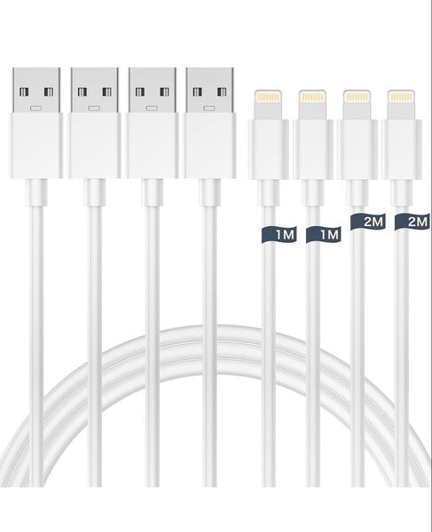 iPhone 充電ケーブル ライトニングケーブル【1M/2M 各2本 正規MFi認証品】