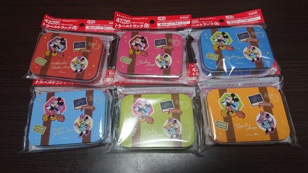 キリン ディズニー 47都道府県シール入り トラベルトランク缶 全6種セット