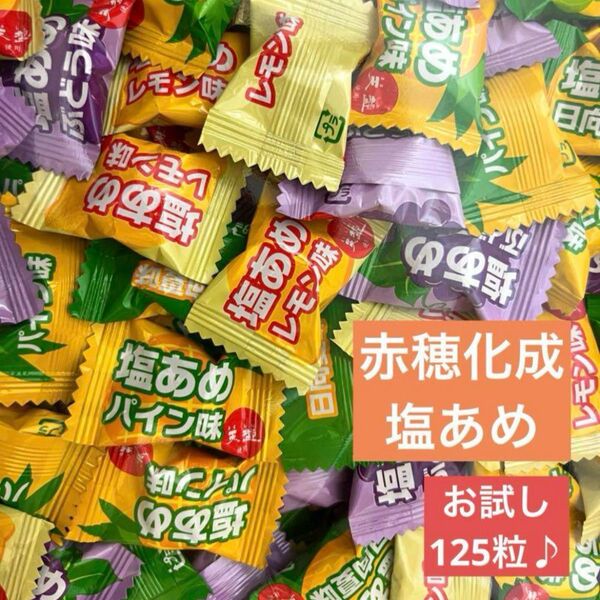 お試し♪125粒 赤穂化成 天塩の塩あめ 4種 熱中症対策 赤塩分補給 お菓子詰め合わせ