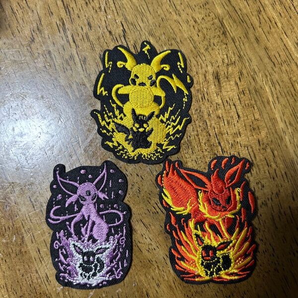 ポケモン ワッペン アイロンワッペン 刺繍ワッペン 刺繍 ワッペン ピカチュウ イーブイ エーフィ