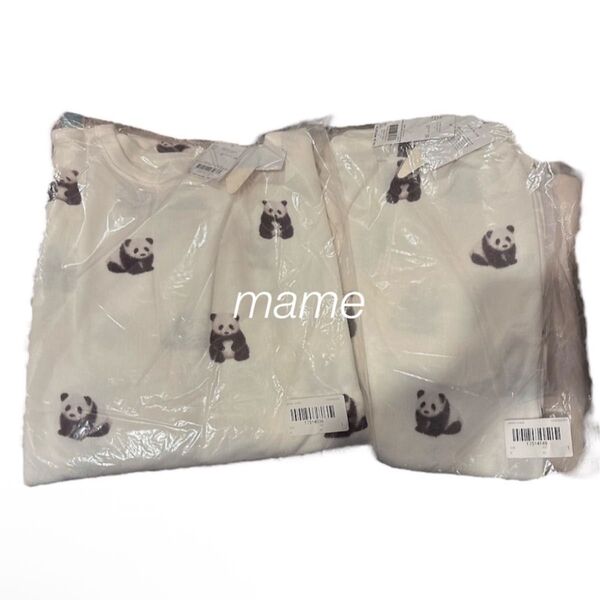 定価以下!新品☆パンダモチーフ ドレス&ロングパンツ☆アイボリー☆ジェラートピケ